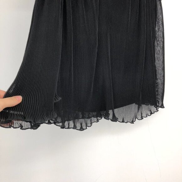NWT Alice McCall black pleated chiffon ruffle “What  Do You Mean” top - Picture 11 of 16